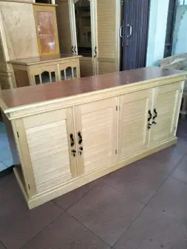 Lemari bufet pintu 4 ukuran 45x160cm tinggi 75 cm