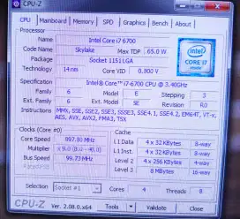 Prosessor Intel gen6 core i7 6700