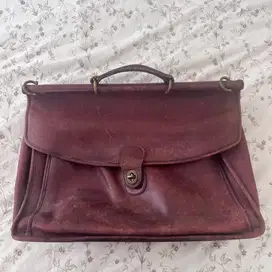 Vintage COACH British Tan Leather Beckmann Messenger Bag