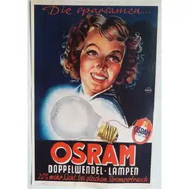 Iklan kertas OSRAM DOPPELWENDEL LAMPEN era kolonial Belanda