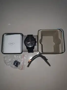 Jam Tangan Pria Fossil Townsman Chronograph Black Stainless Steel