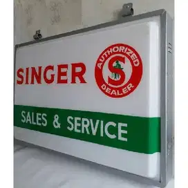 Vintage Iklan acrylic 3 dimensi Neon box MESIN JAHIT SINGER