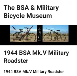 Sepeda BSA Militer MKV th 44 cocok untuk vintage di cafe /show room