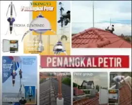 teknisi instalasi pasang penangkal petir konvensional dan radius