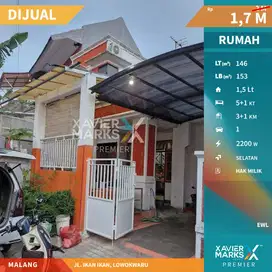 Dijual Rumah 1,5 Lantai di Ikan Ikan Borobudur Malang Siap Huni