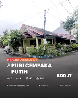 Rumah Murah Posisi Hook Di Perumahan Puri Cempaka Putih Kedungkandang