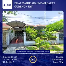 Rumah Dharmahusada Indah Barat dkt Manyar Kertajaya Galaxy Mall MERR