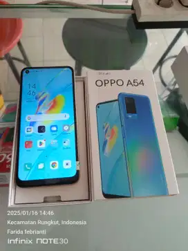 Oppo A54 6/128gb bekas fullset normal bisa TT