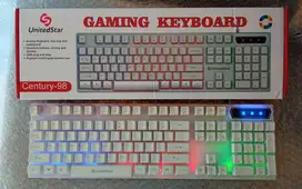 Keyboard Gaming UnitedStar Century-98 Lampu LED RGB Tombol Warna-Warni