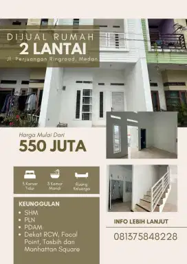 RUMAH SIAP HUNI DENGAN HARGA 500 JUTAAN LANTAI 2 RINGROAD