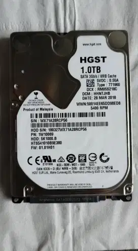 Hitachi HGST Laptop internal HDD Hard Disk Drive 2.5 1TB