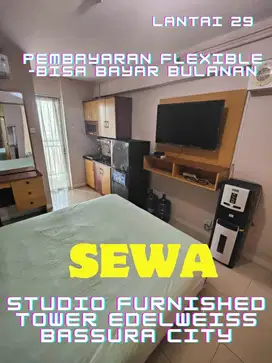 SEWA BULANAN STUDIO FURNISHED TOWER EDELWEISS (E)  BASSURA CITY