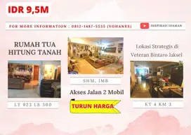 Rumah Tua Hitung Tanah Lokasi Strategis di Veteran Bintaro Jaksel