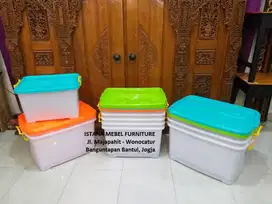 Box Boks Container Kontainer Kotak Barang Plastik Serbaguna Kaki Roda