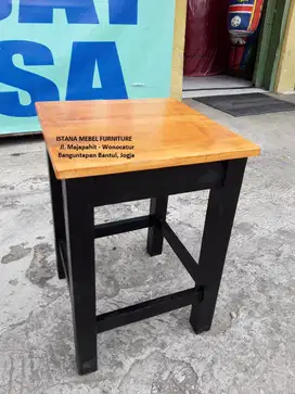 Kursi Belajar Makan Warung Cafe Meja Dispenser Galon Kotak Kayu Mahoni