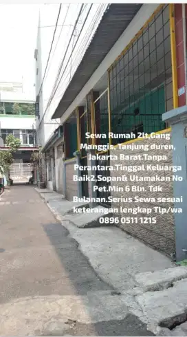 Sewa kos pasutri 1 rumah Gg Manggis Tanjung duren,Jakbar.Rp15jt/6bln