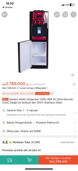 Dispenser sanken