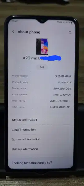 Samsung a23 second