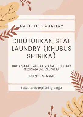 Dibutuhkan Staf Laundry