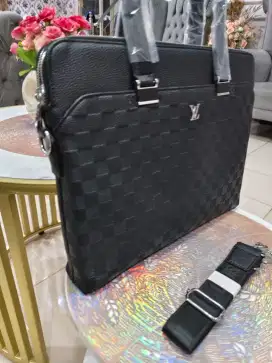 Tas Office kulit Asli berkualitas motif damier