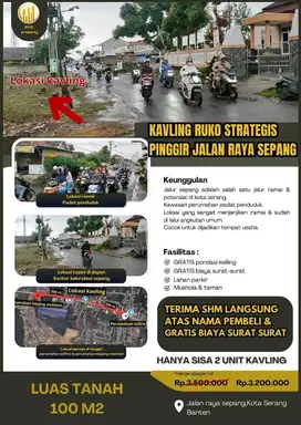 Dijual Tanah Kavling Ruko Sepang