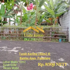 Tanah kavling 230m2 di Serua Indah, Ciputat. Harga termurah.