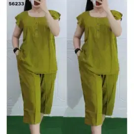 Setelan Bangkok wanita set rayon premium busui friendly 7/8 kekinian