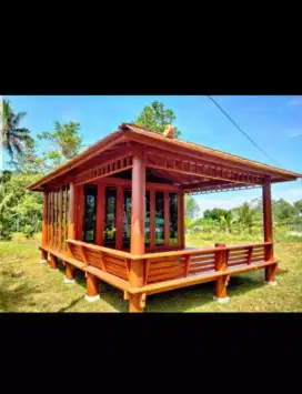 Gazebo minimalis modern setengah kaca