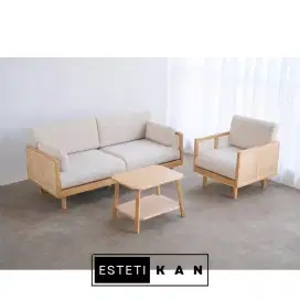 Set Sofa Ruang Tamu Vintage Retro | Kursi Minimalis Modern Aesthetic