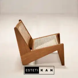 Kursi Santai Aesthetic | Sofa Cafe Japandi Minimalis Modern Kayu Jati
