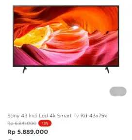 Sony LED tv smart 43 inci