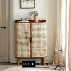 Kabinet Storage Japandi | Bufet Minimalis Modern Aesthetic Kayu Jati