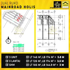 Jual cepat Ruko Baru 3 Lantai di mainroad strgs pinggir jalan Holis