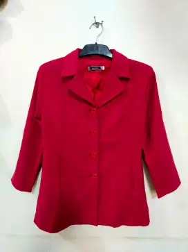 Blazer Coat Merah Panjang