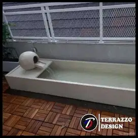 air mancur kotak panjang indoor mewah bahan teraso