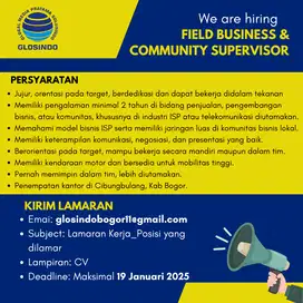 Field Business & Community Supervisor – Internet Service Provider