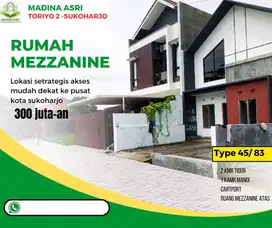 RUMAH DIJUAL DI JOMBOR SUKOHARJO KOTA MEZZANINE LANTAI ATAS