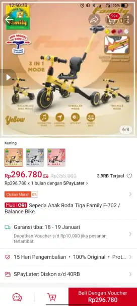 Sepeda Family Balance Bike 3 in 1