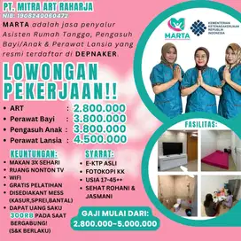 LOWONGAN KERJA ART,PEMBANTU,SUSTER,BABYSITTER,NANNY,PERAWAT LANSI