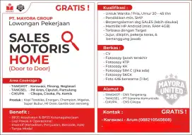 LOWONGAN KERJA SALES MAYORA MOTORIS DOOR TO DOOR