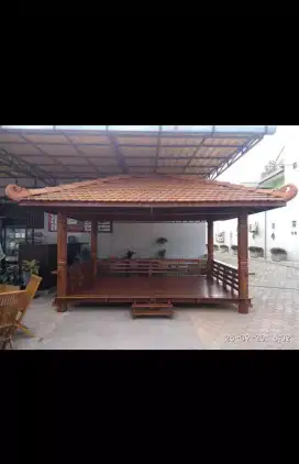 Gazebo minimalis kayu jati