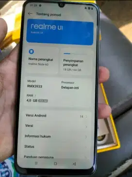 Realme note 60 ram 4/64 fullset