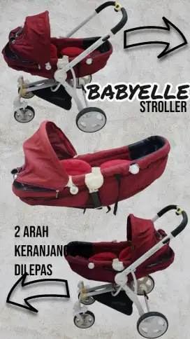 Preloved stroller nuna / babyelle 2 arah keranjang bisa dilepas