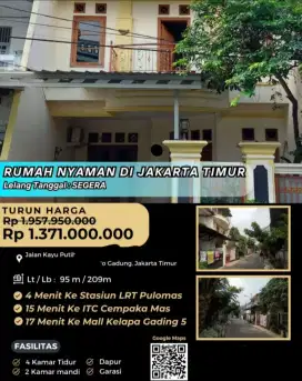 Dijual Rumah Kayu Putih Pulogadung