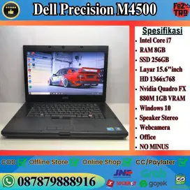 MURAH CORE I7 Dell Precision M4500 Nvidia Quadro RAM 8/256GB SSD SIAP