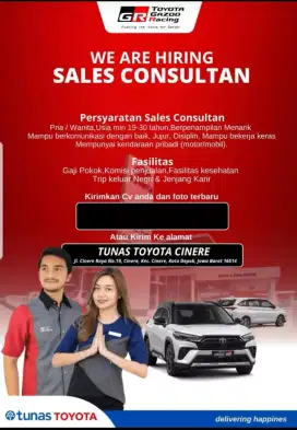 DICARI SALES TOYOTA (Diutamakan Pengalaman MObil)