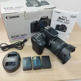 Kamera Canon 200D + Lensa Kit 18-55mm STM Box Bonus Batre