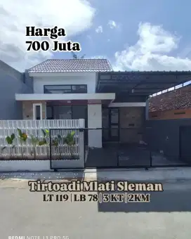 Cantik Minimalis! Dijual Rumah di Tirtoadi Mlati Sleman