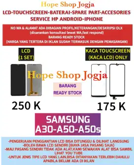Service HP-Baterai-Touchscreen/LCD Samsung A30-A50-A50s