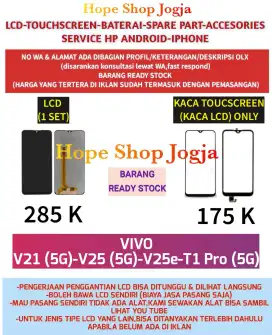 Touchscreen/Baterai-LCD Vivo V25E/V21 (5G)/V25 (5G)-T1 pro 5G